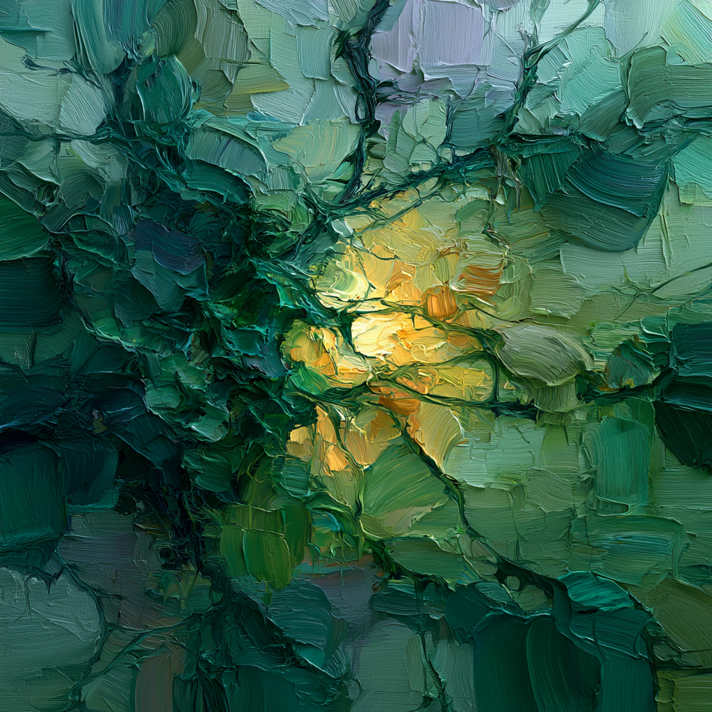 Abstract oil painting of a neural network